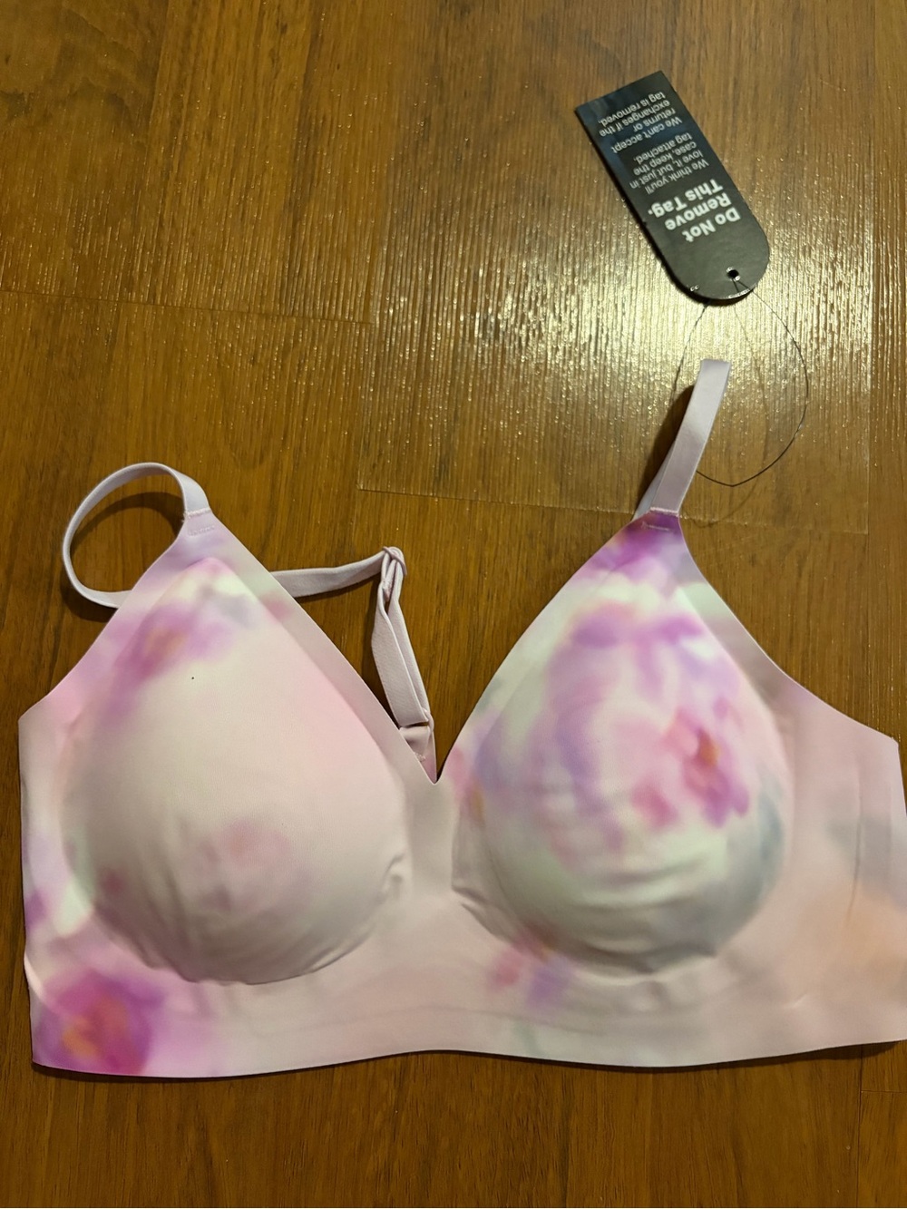Seamless Light Pink & Lavender Tie-Dye Wireless Bra